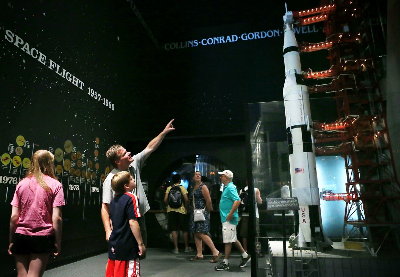 A model of a Saturn V rocket and its launch umbilical tower are examples of what were used during the Apollo era.