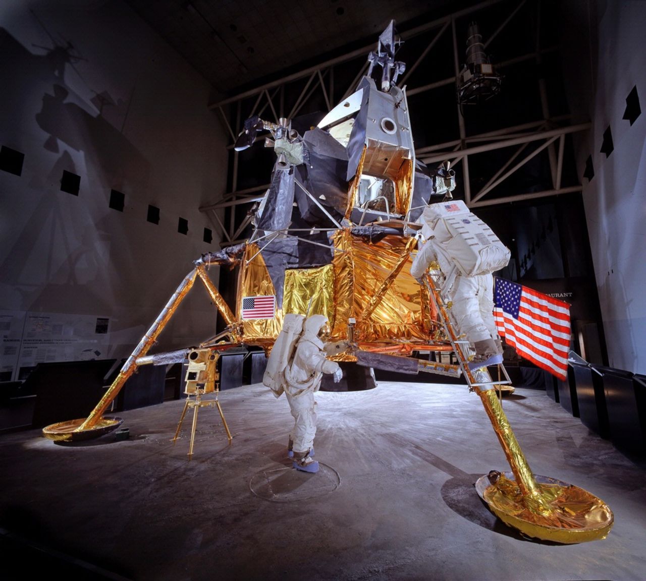 The Apollo lunar module No. 2 is on display.