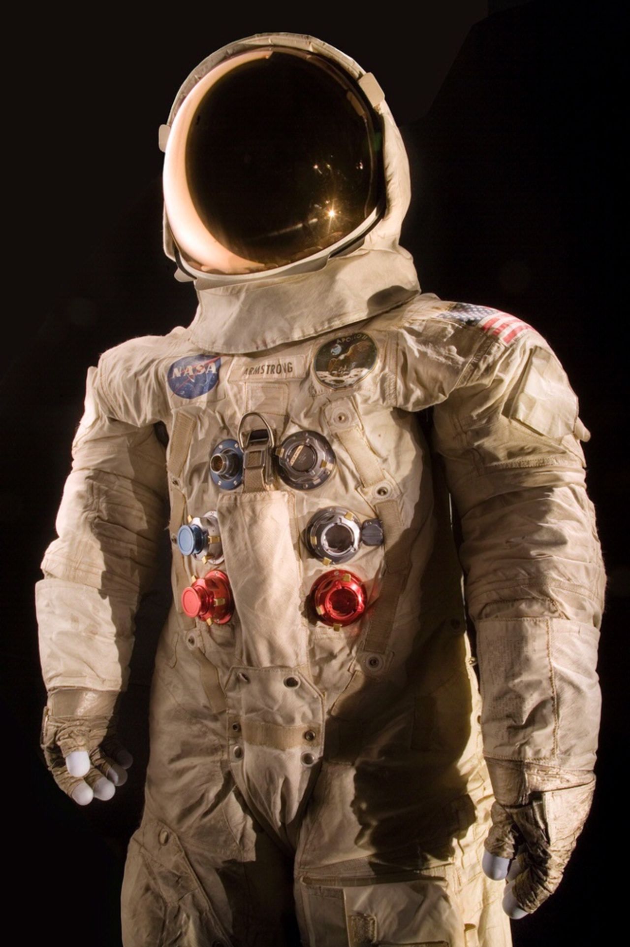 This spacesuit was worn by astronaut Neil Armstrong, commander of the Apollo 11 mission, which landed the first man on the moon on July 20, 1969.