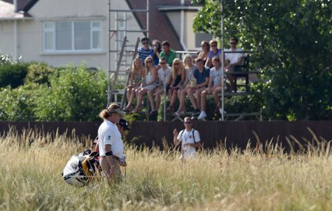 There are big and small stands on Hoylake's fairways.