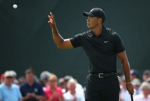 It was a tough day for Tiger Woods who fell away after a promising opening round and only just made the cut.
