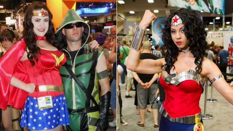 Wonder Woman will never lose her popularity in cosplay circles. Here's one accompanied by Green Arrow in 2012, and another from the same year.  