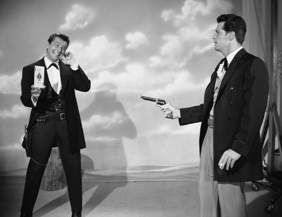 Garner, right, plays Bret Maverick in a scene from the "Maverick" TV series, which aired in the late 1950s and early '60s. It was revived in the 1980s.