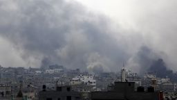 Smoke billows following reported heavy Israeli shelling in Gaza's eastern Shejaiya district on July 20.