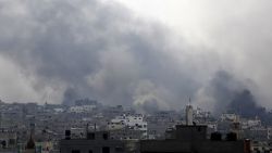 Smoke billows following reported heavy Israeli shelling in Gaza's eastern Shejaiya district on July 20. 