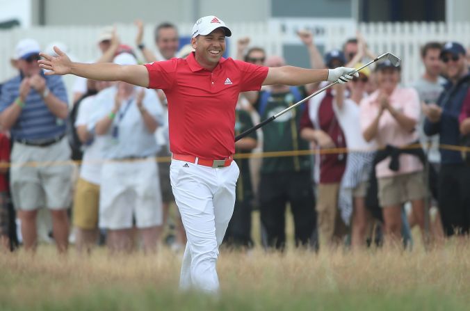Sergio Garcia made a strong charge on the front nine and holed his second shot at the second hole for an eagle