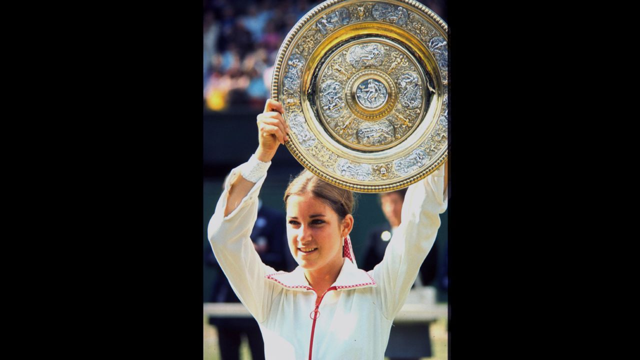 Evert won at Wimbledon in 1974, 1976 and 1981.
