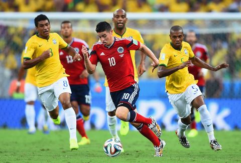 Rodriguez was on the receiving end of some tough tackling as Colombia was beaten 2-1 by host Brazil in the quarterfinals.