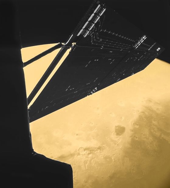 Captured in February 25, 2007, the CIVA imaging instrument located on<a href="http://www.esa.int/spaceinimages/Images/2014/02/Rosetta_s_self-portrait_at_Mars" target="_blank" target="_blank"> Rosetta's Philae lander snapped this self-portrait with Mars</a> glowing majestically in the background. At the time of selfie, the orbiter was just 1,000 kilometers away from the planet. The spacecraft's 10-year mission should finally come to fruition in August when it reaches its target destination -- with its robotic lander landing on the 67P comet while Rosetta orbits it for 17 months, to provide the most detailed comet analysis to date. 