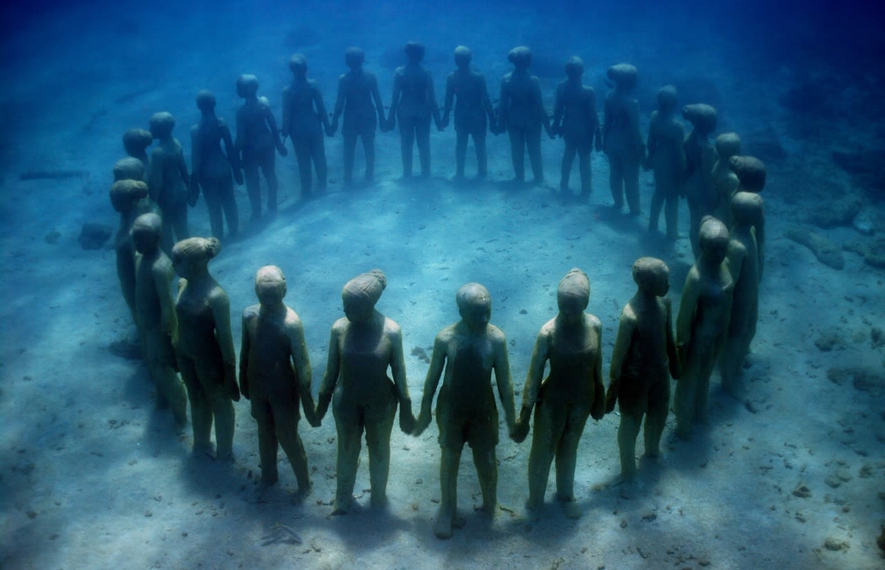 DeCaires Taylor has a total of 65 sculptures in Moilinere Bay in Grenada. 