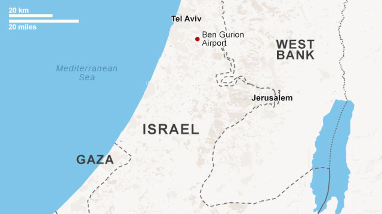 ben gurion airport locator map