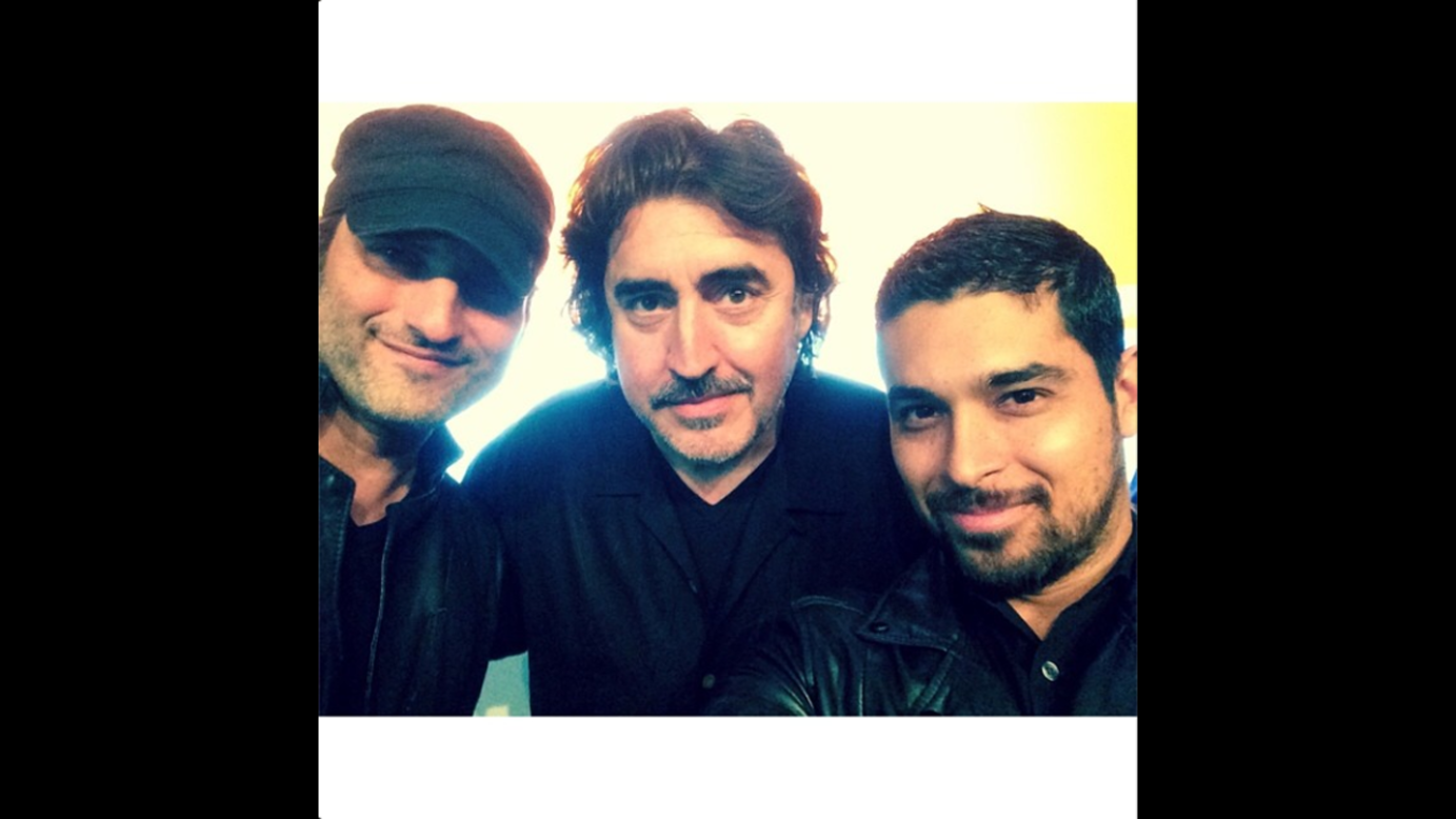 Actor Wilmer Valderrama, right, posted <a href="http://instagram.com/p/qp3iCpyKqA/" target="_blank" target="_blank">an Instagram photo</a> with director Robert Rodriguez, left, and actor Alfred Molina on Saturday, July 19. "Very few times you get to meet your Heroes, and fewer times you get to work & learn from them," he wrote.