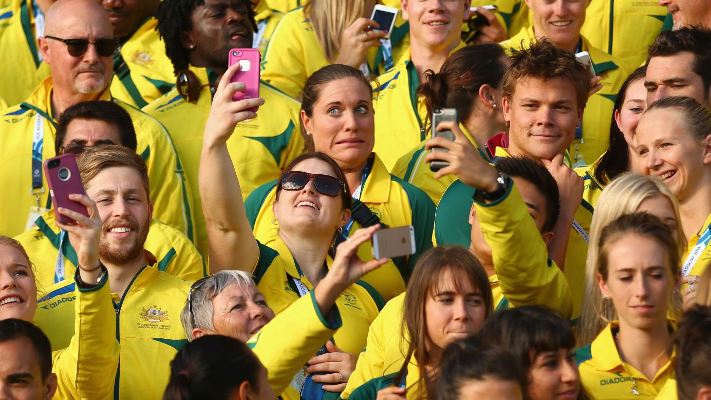 Members of the Australian team take selfies Monday, July 21, as they wait for their photo at the Commonwealth Games in Glasgow, Scotland. <a href="http://www.cnn.com/2014/07/16/world/gallery/look-at-me-0716/index.html">See 14 selfies from last week</a>