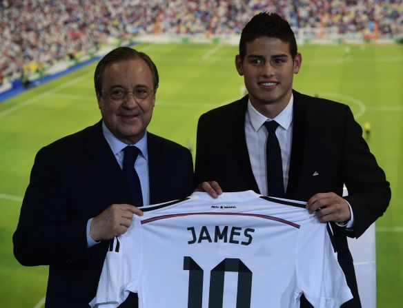 James Rodríguez fue presentado oficialmente por Florentino Pérez, presidente del Real Madrid. "Es un sueño hecho realidad", dijo el colombiano.