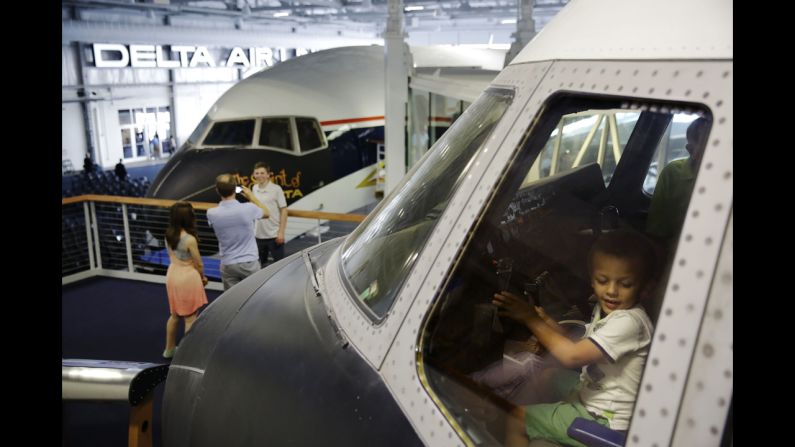 Delta Air Lines opened its rebooted flight museum to the public in June, giving 4-year-old Elijah Branch a chance to enjoy the cockpit of the first Lockheed L-1011 TriStar airliner, serial number 1001. 
