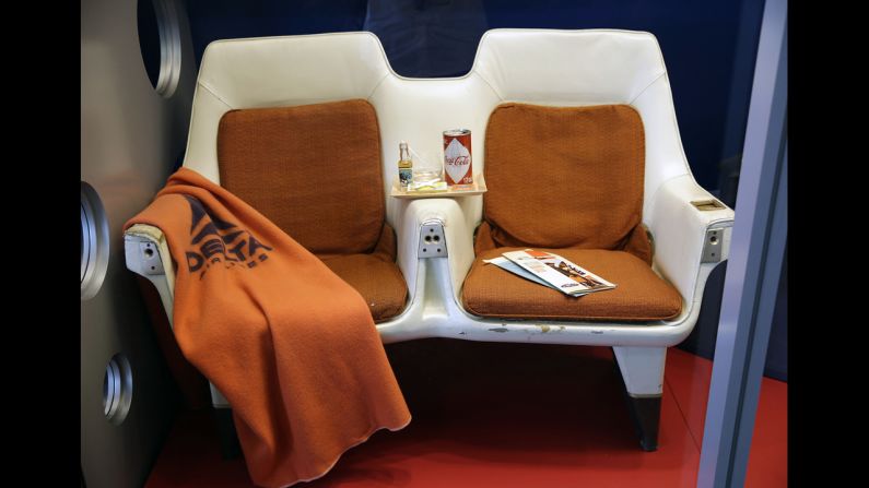 In 1960, first class seats on some airliners looked like these, which were on display at the museum's grand opening.
