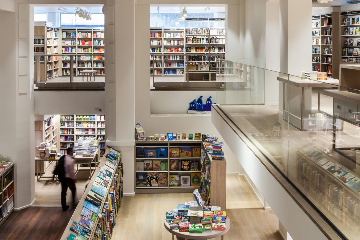 The century-old London bookseller Foyles' new flagship store is the largest bookshop to open in the UK this century and is housed in the former Central Saint Martins College of Art and Design. The stage where the Sex Pistols played their first gig in 1975 now houses the Foyles' children's department. 