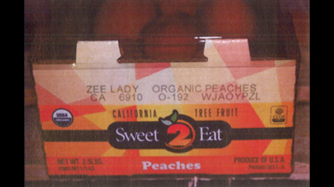 Costco organic peaches (2 1/2 lbs. carton)