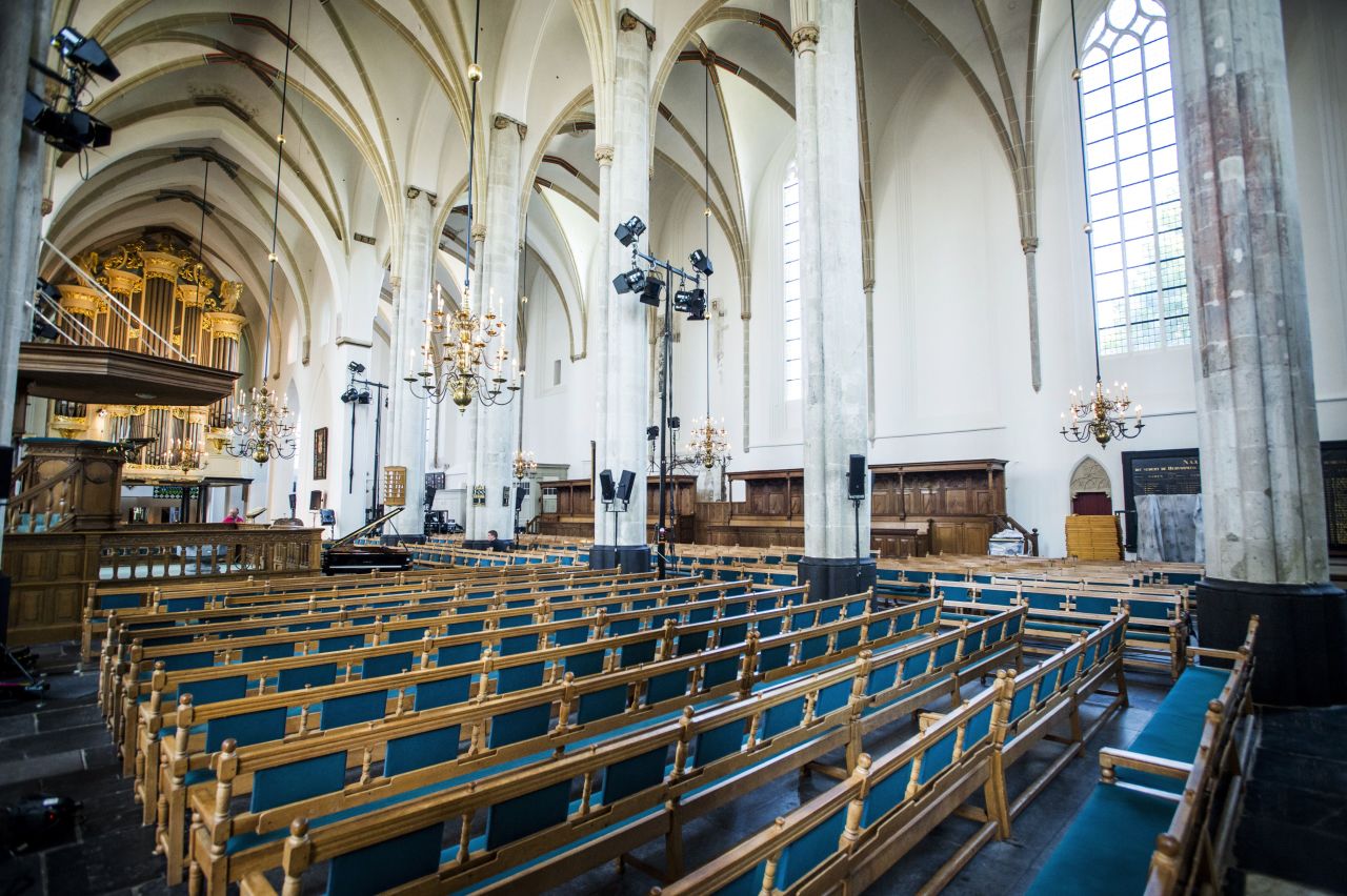 Preparations are made at St. Joris Church in Amersfoort, The Netherlands, for a prayer service for MH17 victims.