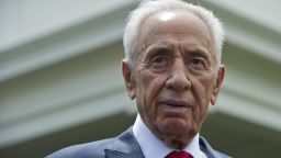 Israeli President Shimon Peres speaks to reporters outside of the West Wing after meeting with US President Barack Obama at the White House on June 25, 2014 in Washington, DC. 