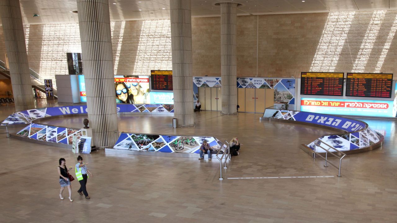 The empty arrival lounge of Ben Gurion International airport, near Tel Aviv, is seen following several flight cancellations on July 23, 2014 due to the ongoing the Gaza bloodshed. A rocket fired from Gaza on July 22 landed just a few kilometres (miles) north of the airport, leading airlines to halt flights to Israel, as the UN chief urged an end to a conflict that has killed more than 630 Palestinians in just over two weeks.