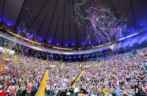 The crowd lap up the atmosphere at the opening ceremony of 20th Commonwealth Games. 