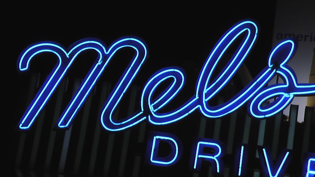 Mel's Drive-In, a famous neon sign in Los Angeles.