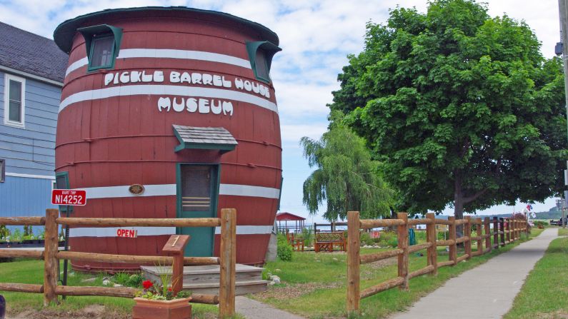 Grand Marais, Michigan's Pickle Barrel House Museum was once a summer home for the cartoonist who drew the labels on Monarch Food's pickle jars and is now on the National Registry of Historic Places.