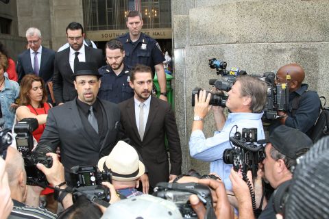 LaBeouf leaves criminal court in New York on July 24, 2014.
