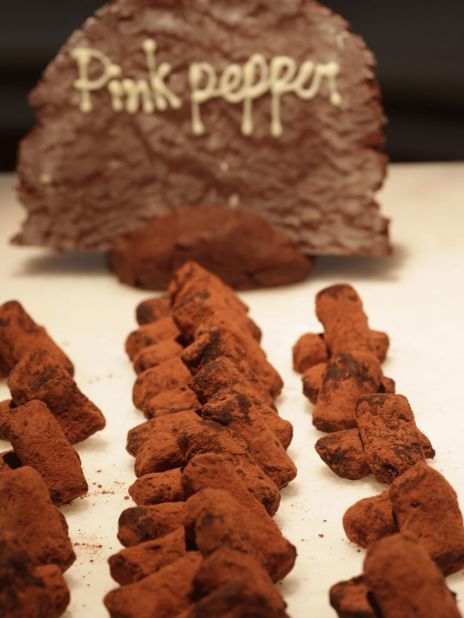 Pink pepper chocolate, vinegar chocolate and various other handcrafted, Fair Trade chocs are available at Soneva Kiri's over-the-top chocolate parlor.