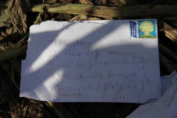 Una carta dirigida a una fundación en Malasia.