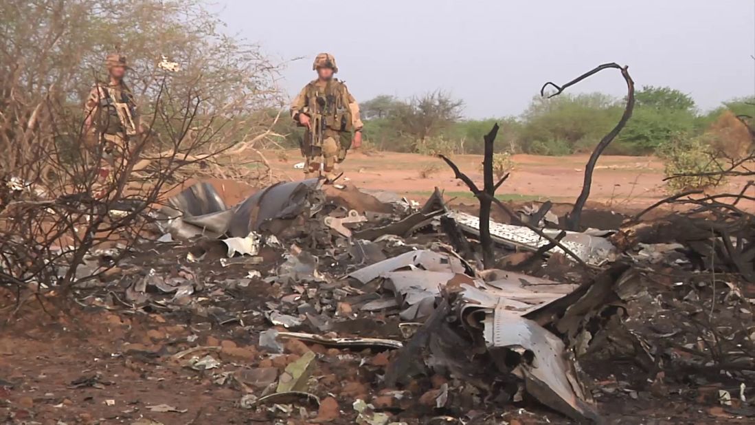 Wreckage of Air Algerie Flight 5017 was secured by French forces in northern Mali, not far from the border with Burkina Faso, according to French President Francois Hollande. 