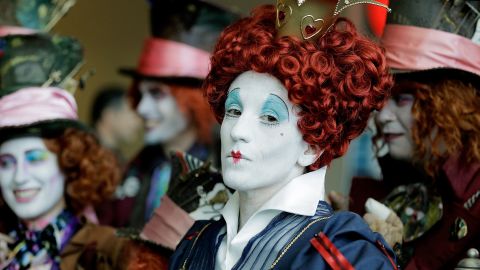 Lori Ouellette portrays the Red Queen, from the film "Alice in Wonderland," on July 24.