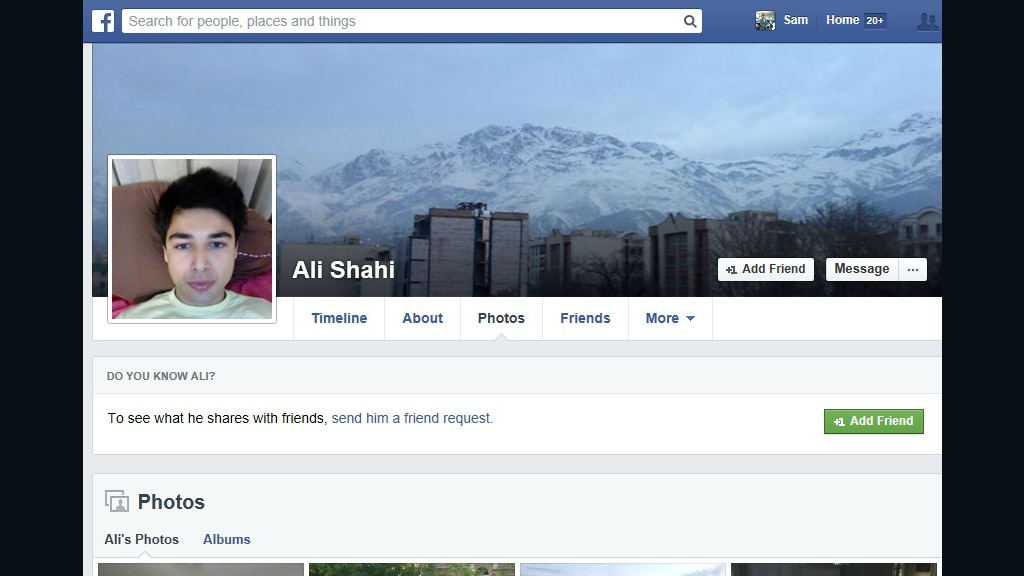Ali Shahi's Facebook page