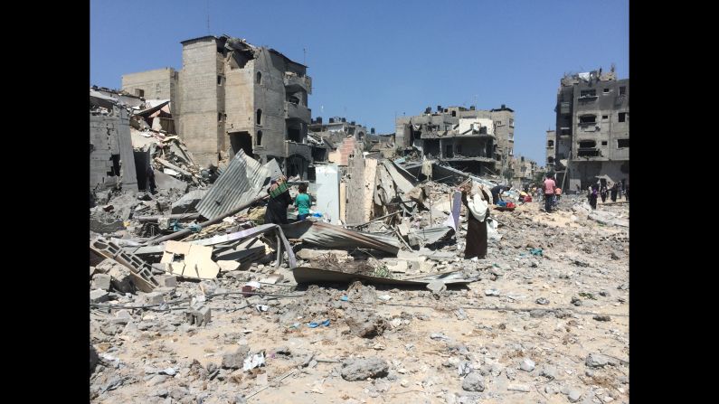 The Gaza neighborhood of Beit Hanoun was severely damaged during several days of intense bombardment. 