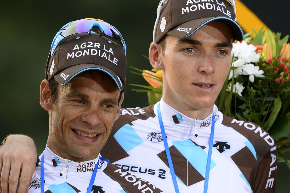 AG2R pair Peraud and Romain Bardet (right) thrilled the French fans with their performances on the 2014 Tour de France and helped their squad win the team award. 