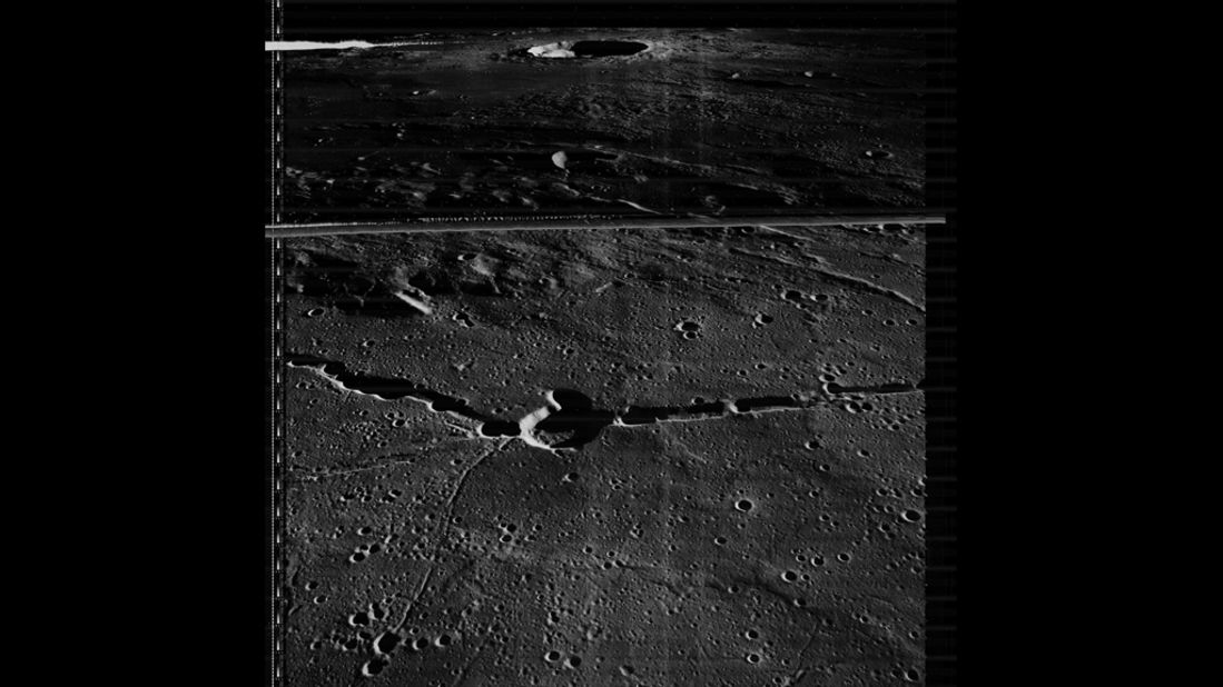 Medium resolution image taken by Lunar Orbiter 3 on 17 February 1967.