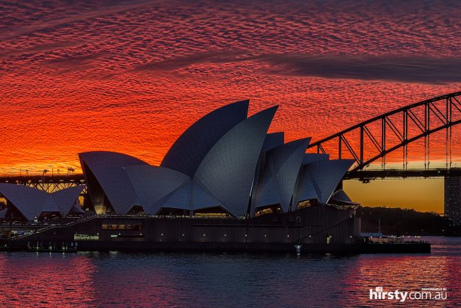 Many a good photo is a case of being in the right place at the right time, as this one of the majestic Sydney Opera House by <a href="http://facebook.com/hirstyphotos" target="_blank" target="_blank">Richard Hirsty</a> shows.
