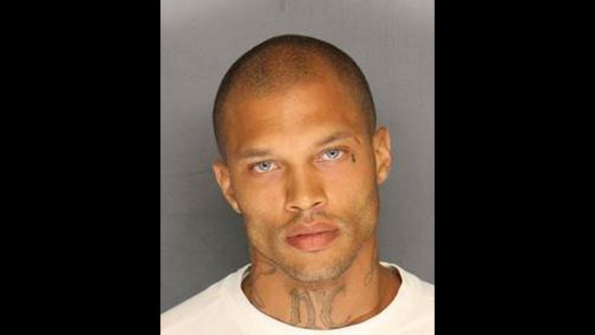 Meet Jeremy Meeks. Convicted felon. Reoffender.  
And according to his lady fans, he should have tried a career in modeling instead of street crime.  
His Stockton Police mug shot has garnered over 13,000 Facebook Likes and over 3,000 comments in less than 24 hours. 
Wiha Marlene said, "Omg he's waaaaay to sexy to go in a cell. Bring him to me I'll lock him up"
And Salma Hadad, "Being that sexy is obviously illegal"
Ashleigh Patia wrote, "I'm so confused he's so hott. ..I totally missed the fact it was a mugshot.lol...aaaahhhh drooling" 
Some of the women are even discussing the idea of pitching in for his $900,000 bail. 
"Lets all pitch in for his bail ladies!!!" wrote Katie Bug. 
Meeks, 30, faces six felony counts related to street terrorism and weapons charges. 
He is due in the Stockton Courthouse tomorrow, Friday.