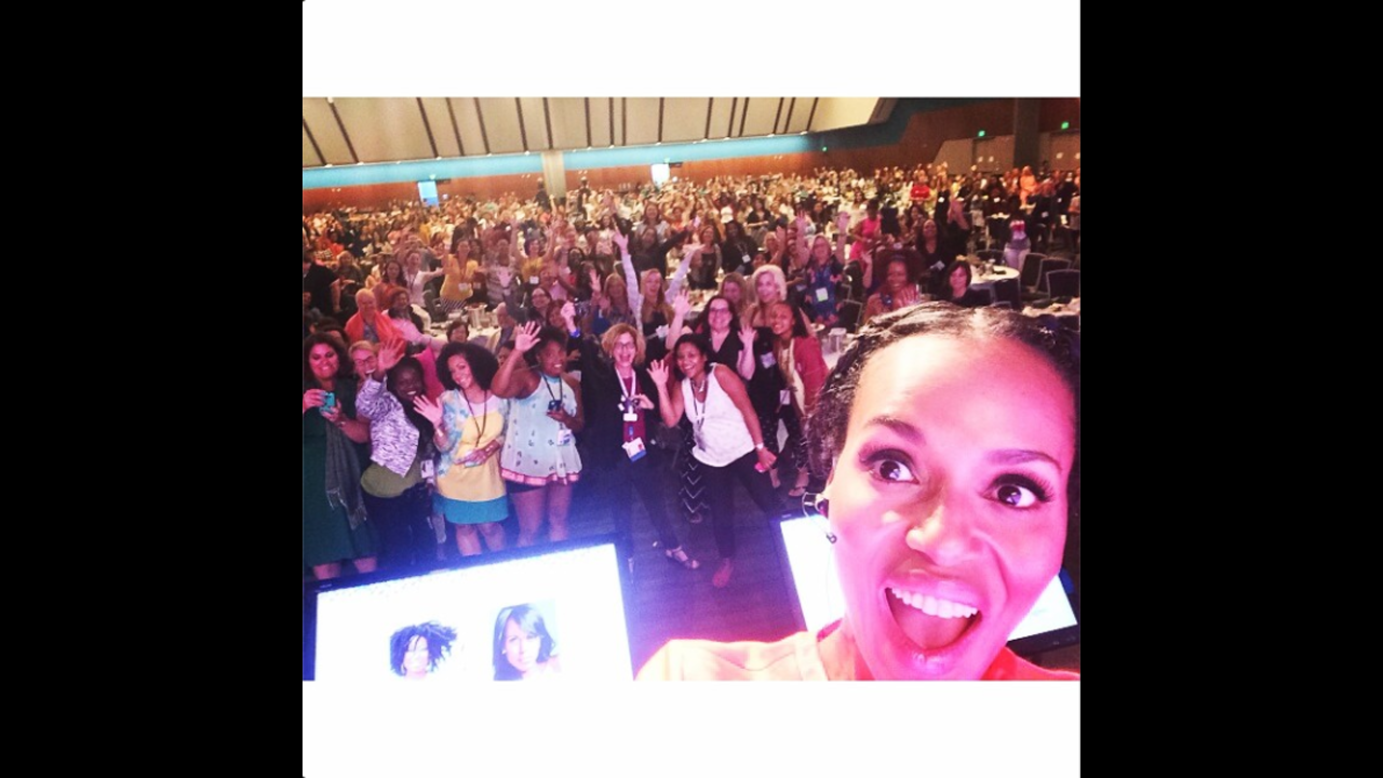 Actress Kerry Washington posted an Instagram selfie Saturday, July 26, with a crowd at the BlogHer conference in San Jose, California. <a href="http://www.cnn.com/2014/07/23/world/gallery/look-at-me-0723/index.html">See 18 selfies from last week</a>