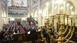 A ceremony at Brussels' Great Synagogue on June 2, 2014, following the fatal shooting at the Jewish Museum in Brussels.