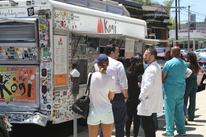 Today, Kogi's four trucks roam Los Angeles, drawing crowds wherever they go. 