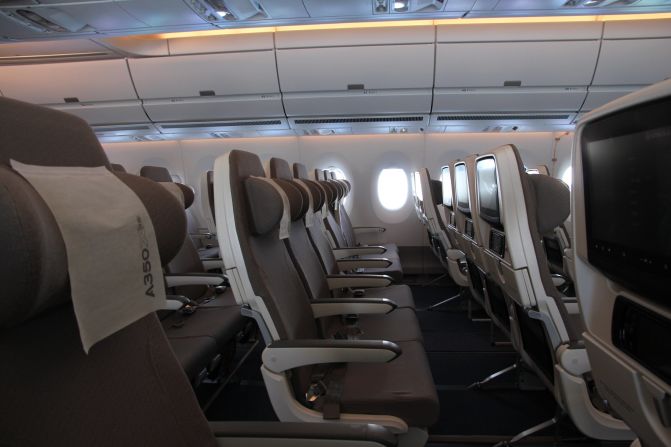 The kitted-out plane has nine seats abreast in economy. 