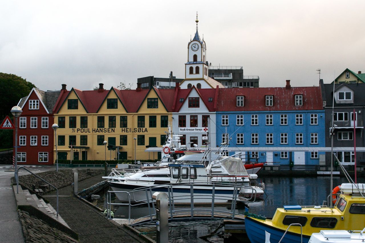This is the harbor in Torshavn, capital of the Faroe Islands, at 11 p.m. In summer the sun hardly sets and it never gets completely dark. Surprisingly, there's little nightlife in the city.