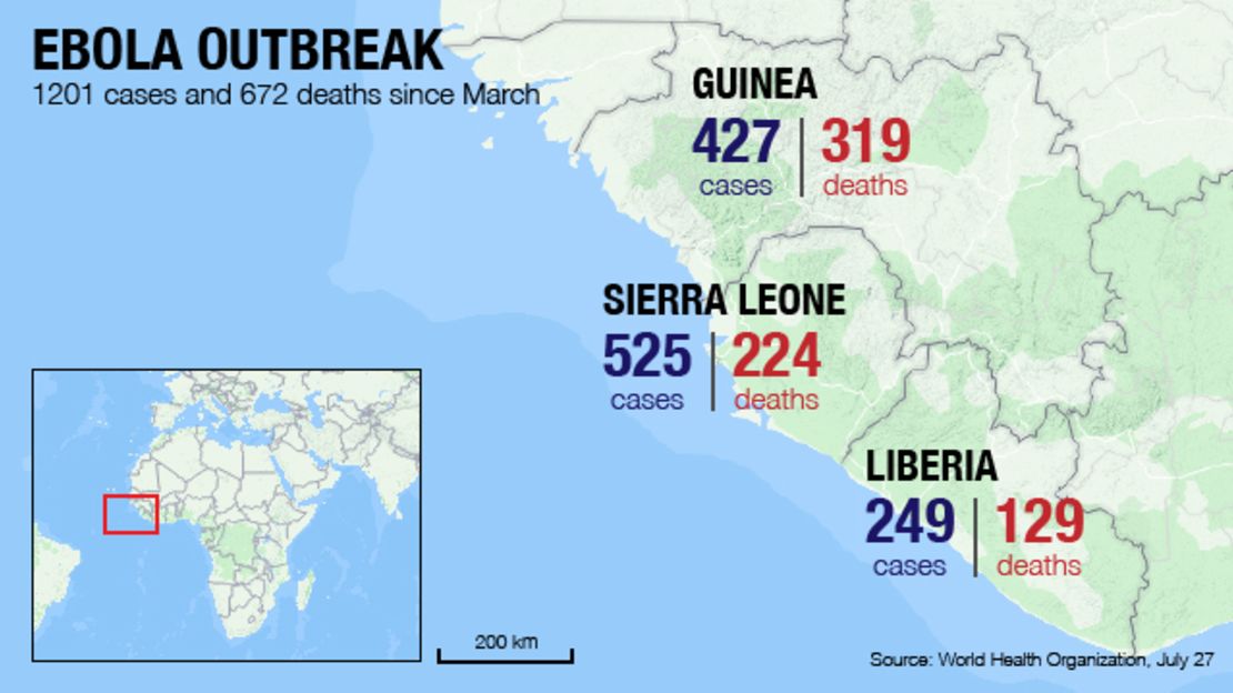 Map: The Ebola outbreak