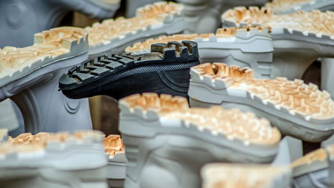 Boots dry in the Ebola treatment center in Kailahun on July 20, 2014.