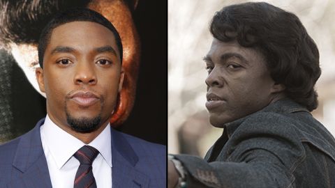 Chadwick Boseman tells James Brown's story, from beginning to end, in the biopic "Get On Up." The 32-year-old actor portrays Brown through almost every stage of his life, from his late teens to his 60s, with the help of some movie (and makeup) magic, of course.