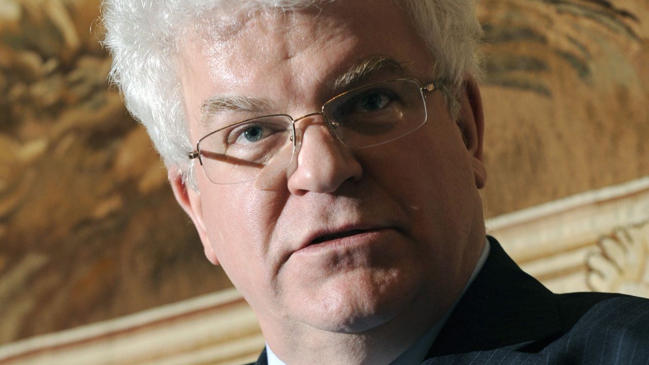 (FILES) A file picture taken on February 3, 2009, shows Russia's European Union (EU) envoy Vladimir Chizhov speaking to the media in Brussels. Chizhov slammed today Bulgaria's decision to suspend work on a Kremlin-backed South Stream gas pipeline under pressure from Brussels, calling it a "creeping shift to economic sanctions against Russia". AFP PHOTO JOHN THYSJOHN THYS/AFP/Getty Images