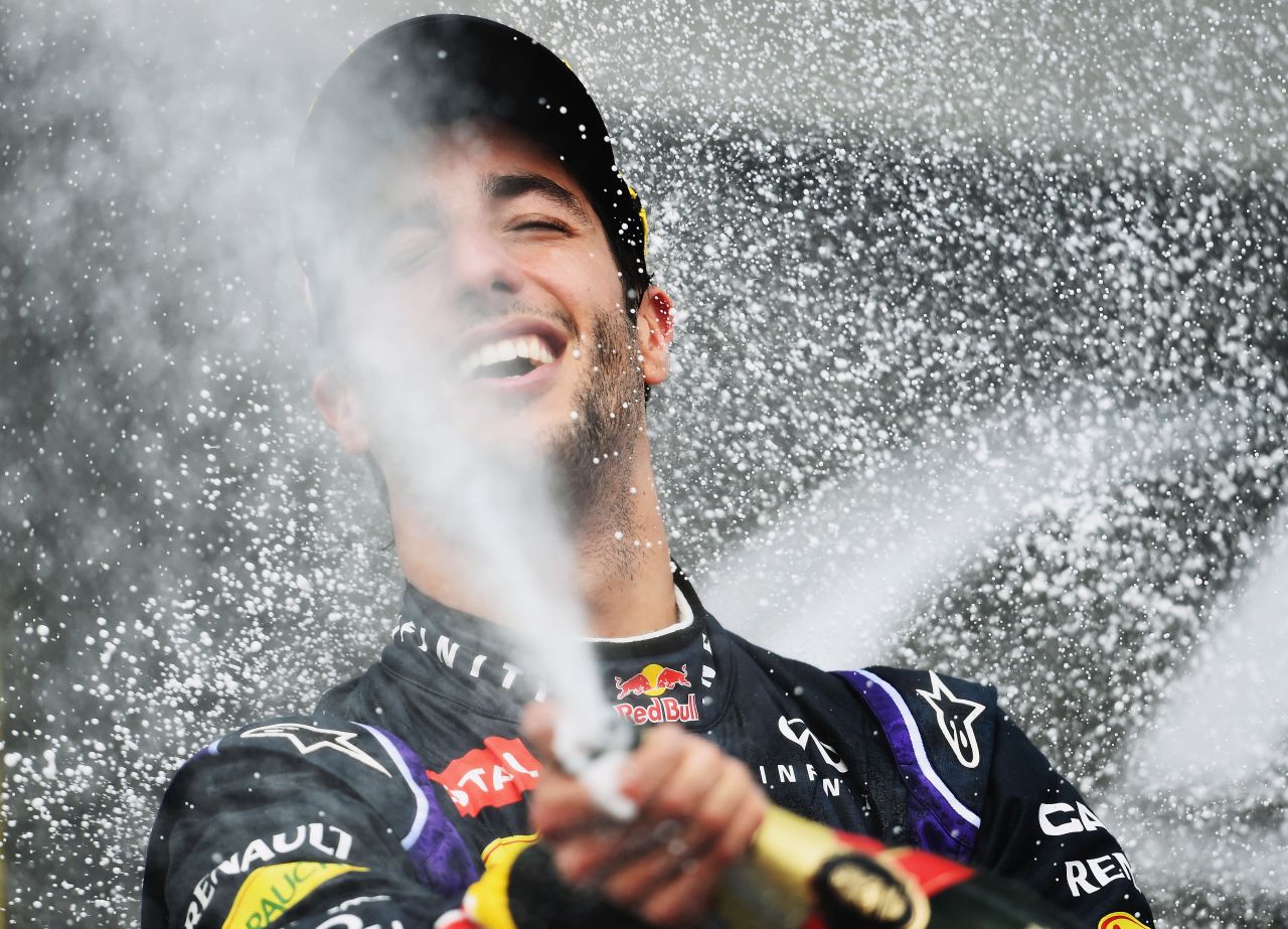 Daniel Ricciardo is getting used to Formula One's champagne feeling after two victories in his first year driving for Red Bull Racing.