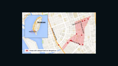 Area of city affected by blasts